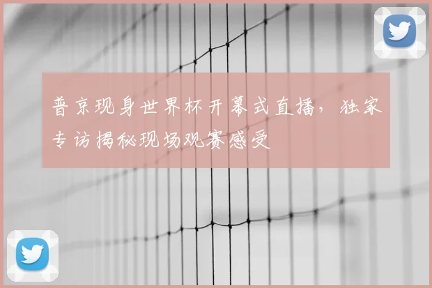 普京现身世界杯开幕式直播，独家专访揭秘现场观赛感受
